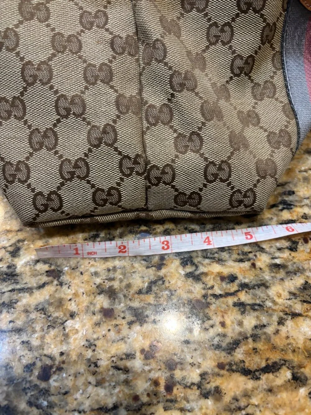 ❤️Host Pick❤️ Gucci Jolicoeur Stripe Tote/Bag Beige/Brown canvas- Monogrammed
